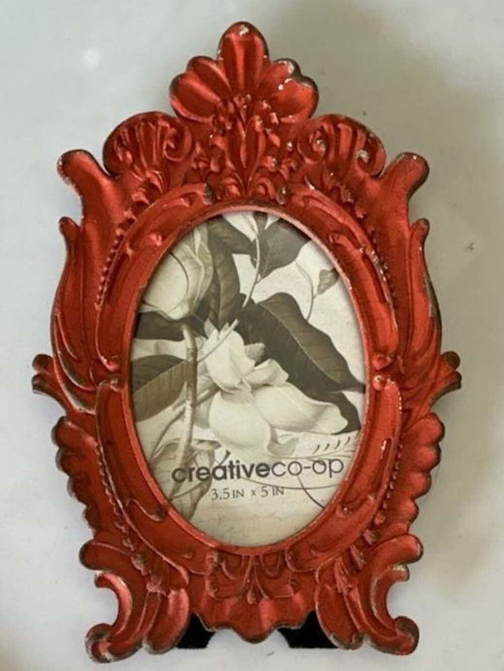 Creative Co-Op Ornate Baroque Style Burnt Orange Oval Picture Frame 3.5 x 5